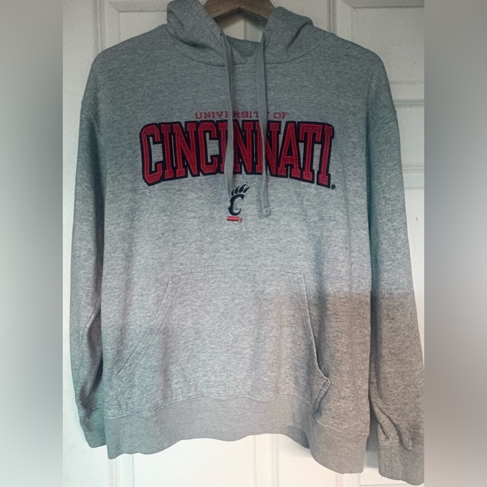 University of Cincinnati Pro Edge Gray Hoodie with Red and Black Print